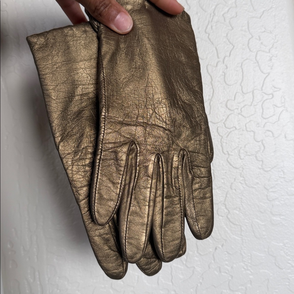 Metallic Bronze Leather Gloves – Genuine Leather - Picture 12 of 12